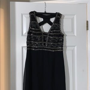 Adrianna Papell long black formal dress
